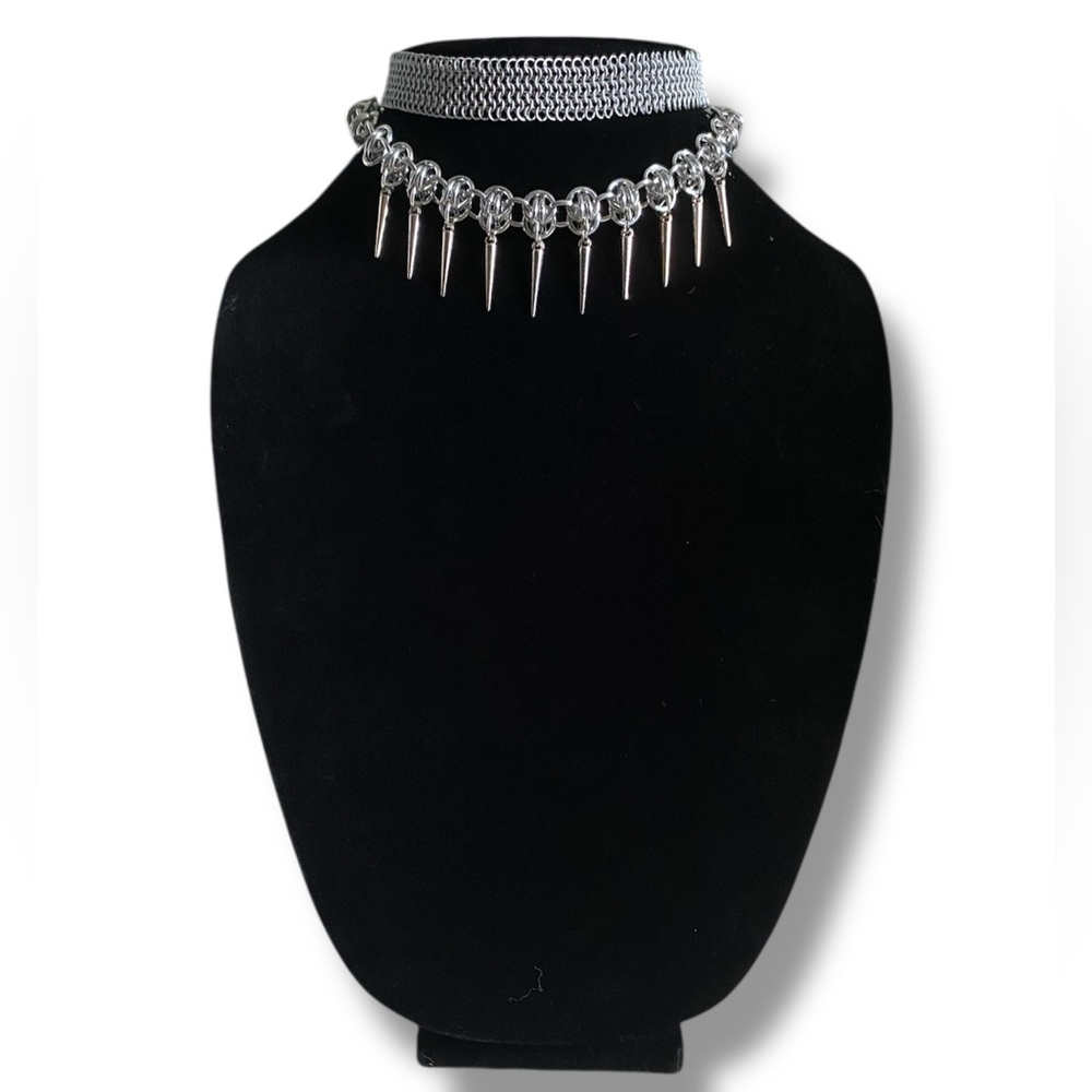 Hand Made Chainmail adjustable choker and necklace set